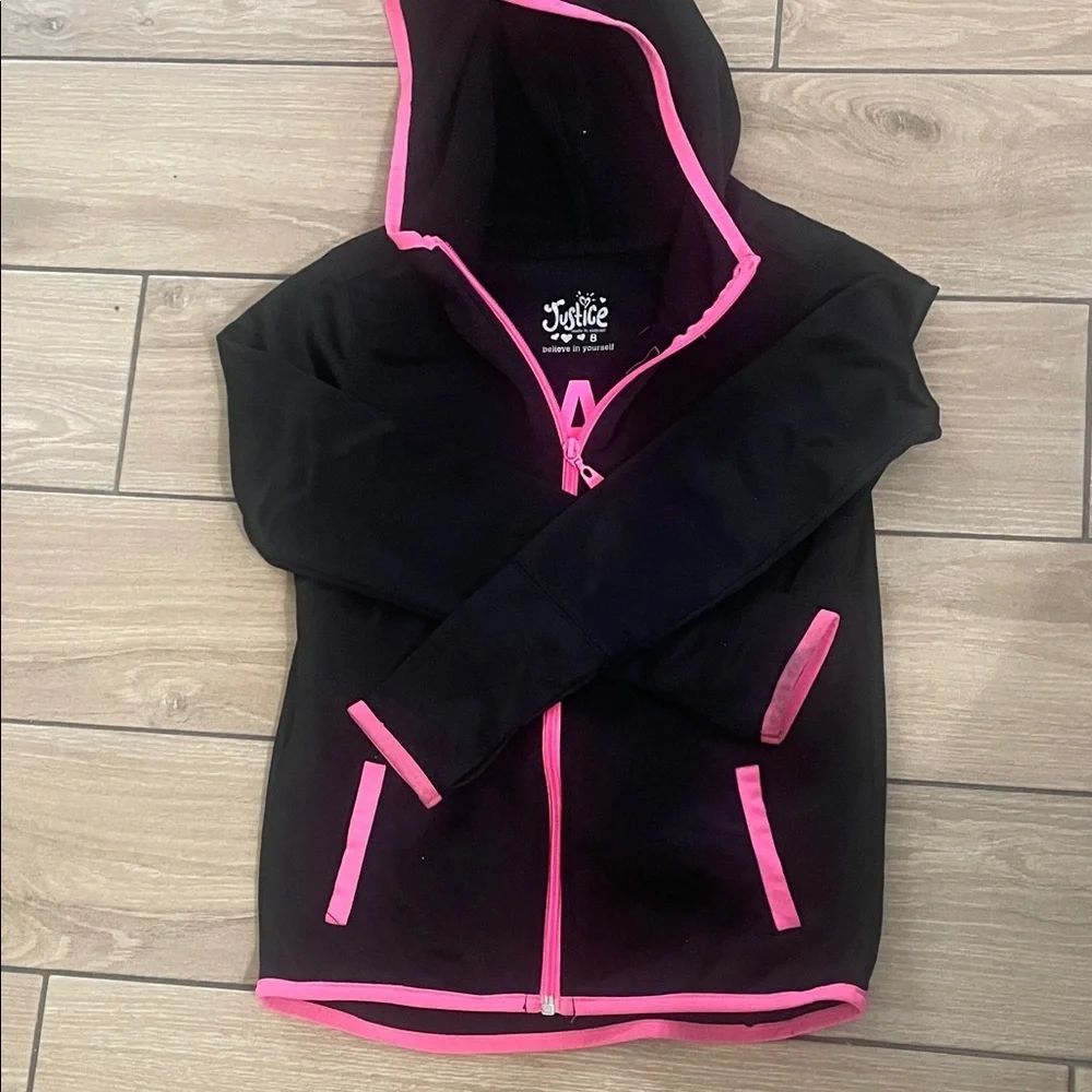 Justice Black Jacket with Pink Accents​​